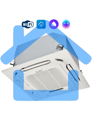 Блок внутренний сплит-системы кассетного типа Ballu Machine BLC_C/in-18HN1_21Y (compact) 18000 BTU, 55 м², 46 дБ, охлаждение, обогрев, осушение, белый