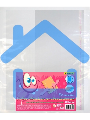 Обложка Silwerhof 382177 Монстрики для учебника, с липким слоем (набор 10шт), полипропилен, 70мкм, гладкая, прозрачная, 300х470мм