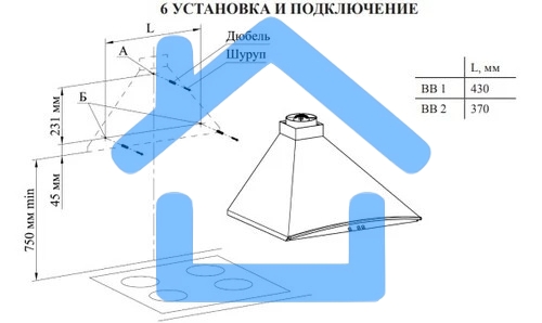 Вытяжка каминная Gefest ВВ 2 К17 коричневый/золотистый, 50 см, 180 куб. м/ч, 64 дБ