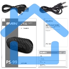 Портативная акустика Sven PS-99, черный (10 Вт, Waterproof (IPx5), TWS, Bluetooth, 1800мА*ч)