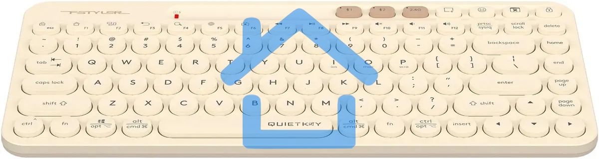 Клавиатура A4Tech Fstyler FBK36C AS беспроводная, USB, Bluetooth/Радиоканал, бежевый
