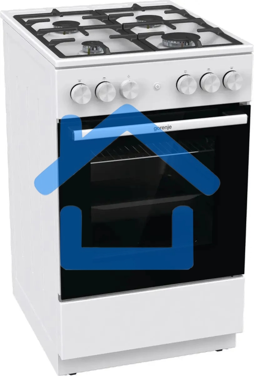 Плита газовая Gorenje GG5A11WF белый, конфорок 4 газовых, духовка 70 л, 50 см x 85 см x 59.4 см
