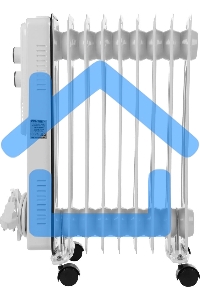 Масляный обогреватель Centek CT-6206 (9 секций), белый, 1000/1500/2000 Вт, 20 м2, 3 режима, термостат