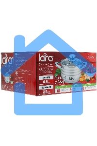 Кастрюля LARA LR02-584 SONATA 22x13 см, 4.9 л, нержавеющая сталь, индукция, с крышкой