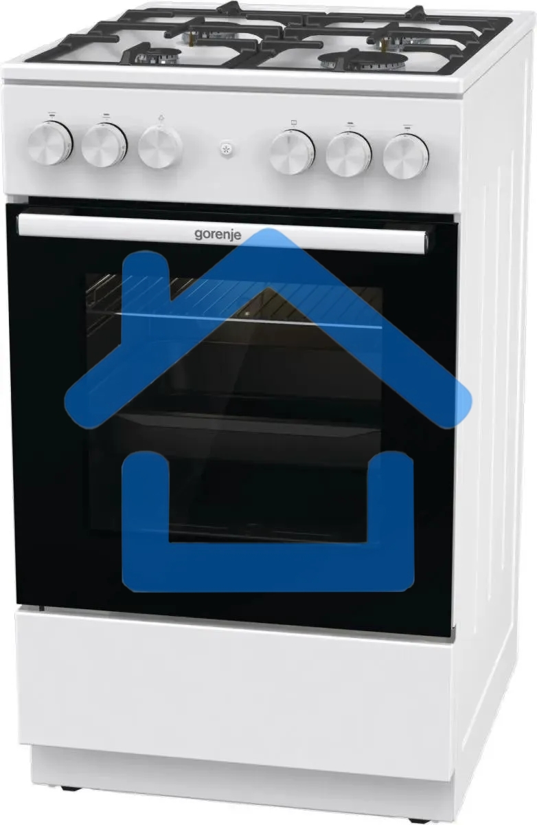 Плита газовая Gorenje GG5A11WF белый, конфорок 4 газовых, духовка 70 л, 50 см x 85 см x 59.4 см