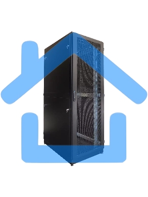 Шкаф серв. ПРОФ нап. 42U (600x1000) дверь перфорированная 2 шт., цвет черный, в сборе (ШТК-СП-42.6.10-44АА-9005) (1 коробка)