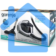 Пылесос Gorenje VC2101GALWCY (731886) белый, 300/2100 Вт, уборка сухая, пылесборник контейнер, 3.3 л