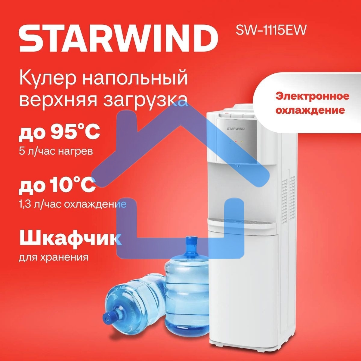 Кулер Starwind SW-1115EW напольный электронный белый