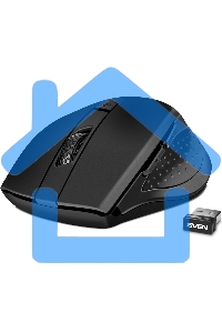 Мышь беспроводная SVEN RX-425W черный, 1600 dpi, радиоканал, USB, кнопки - 6