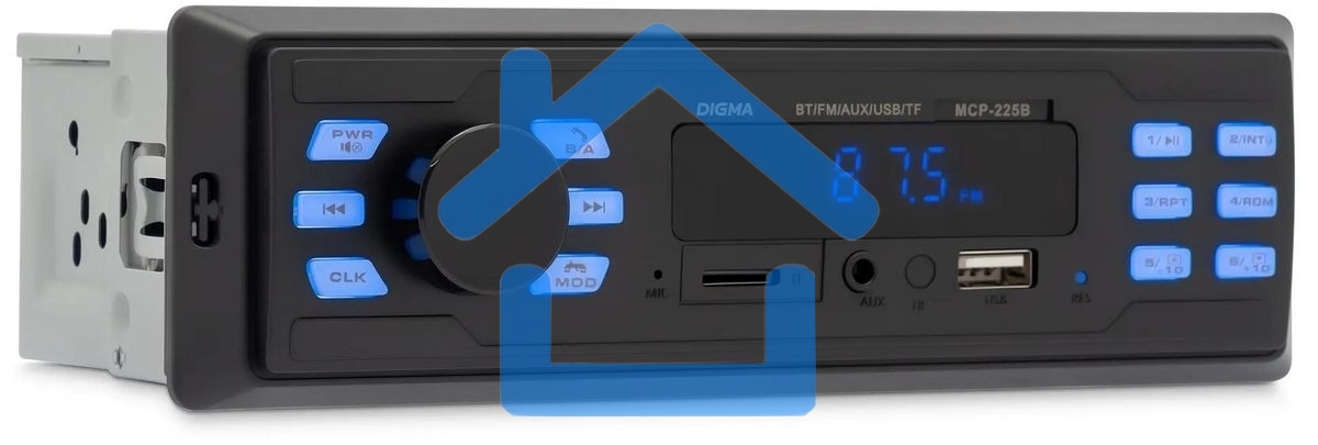 Автомагнитола Digma MCP-225B 1DIN 4x45Вт 2