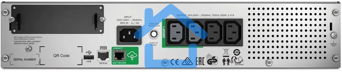 Источник бесперебойного питания APC Smart-UPS SMT750RMI2UC 500Вт 750ВА черный
