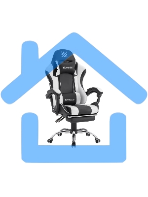 Кресло игровое Defender TIOS черный/белый, PU 64055