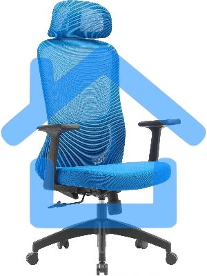 Кресло компьютерное Cactus CS-MC515-BL темно-синий, сиденье темно-синий, сетка/ткань, с подголов. крестов. пластик, пластик черный