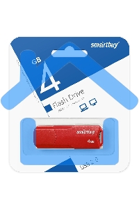 Флешка USB Smartbuy R/W 4 Gb,CLUE Red (SB4 GbCLU-R)