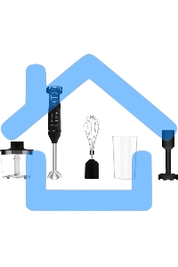 Блендер погружной Willmark WHB-1155BS(soft touch,стак.600мл.,венчик, нас.пюре,измельч, черный 1000W)