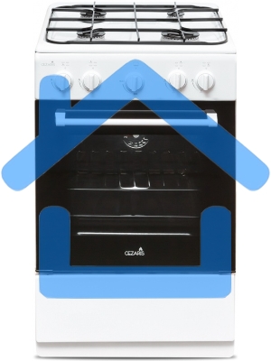 Плита газовая Cezaris ПГ 2150-00 белый, конфорок 4 шт, духовка 43 л, 51 см x 85 см x 55 см