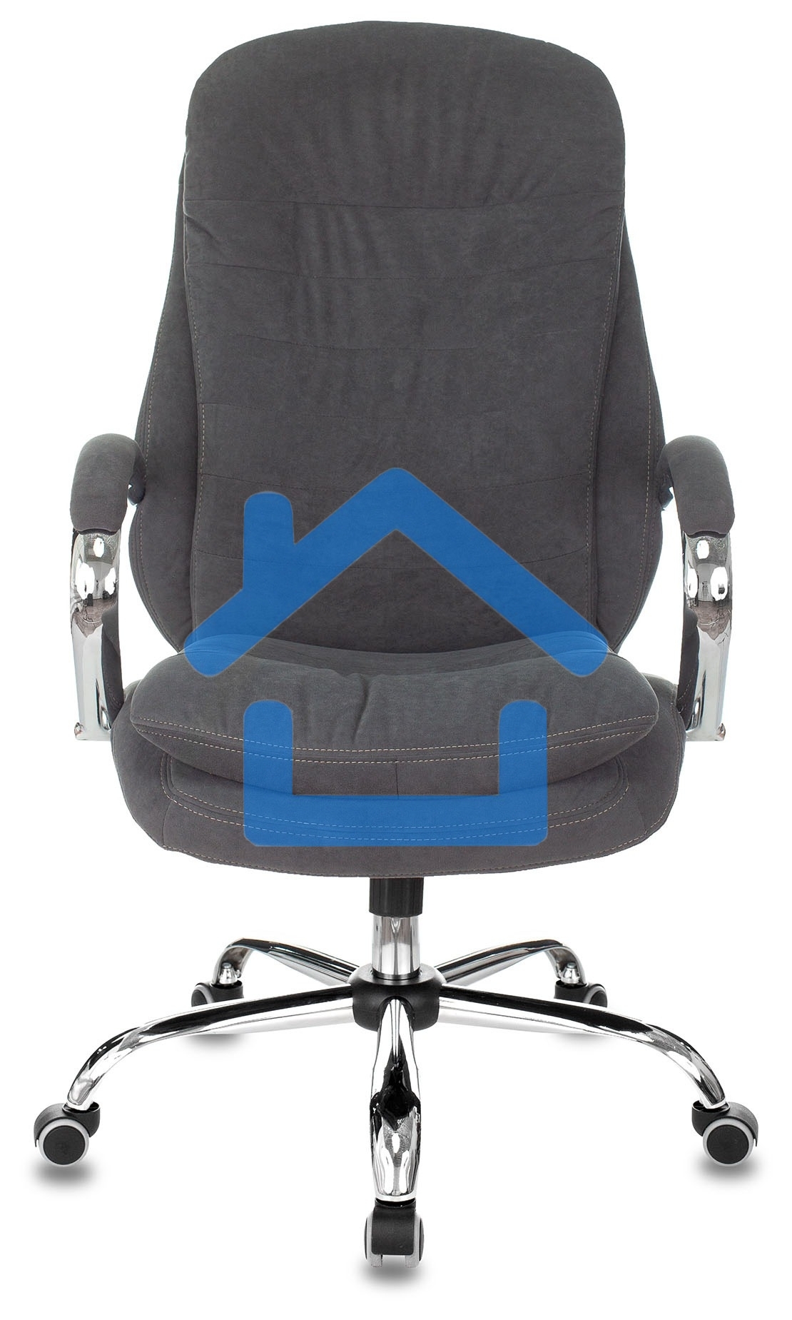 Кресло руководителя Бюрократ T-9950SL Fabric серый Alfa 44, крестовина металл хром
