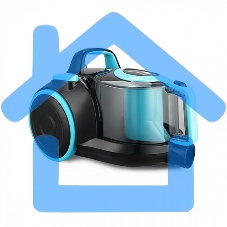 Пылесос BQ VC1810C черный/голубой, 380/1800 Вт, уборка сухая, пылесборник циклон, 2.5 л