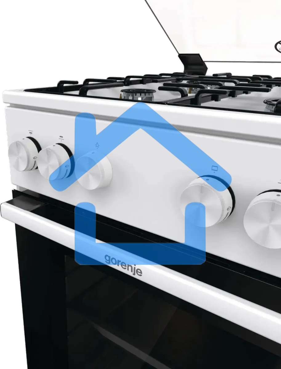 Плита газовая Gorenje GG5A10WH белый, конфорок 4 газовых, духовка 70 л, 50 см x 85 см x 59.4 см