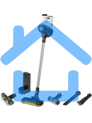 Пылесос вертикальный Karcher VC 6 Cordless серебристый/белый, питание от аккумулятора, 250 Вт, уборка сухая, пылесборник 0.8 л, работа от АКБ max 50 мин.