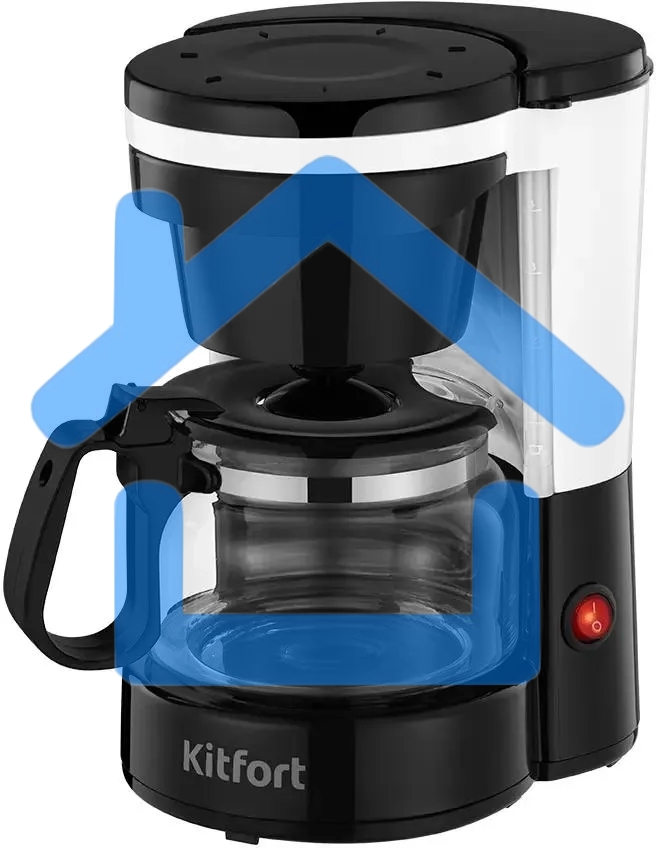 Кофеварка капельная Kitfort КТ-7486 черный/белый, исп. кофе - молотый, 0.6 л, 550 Вт