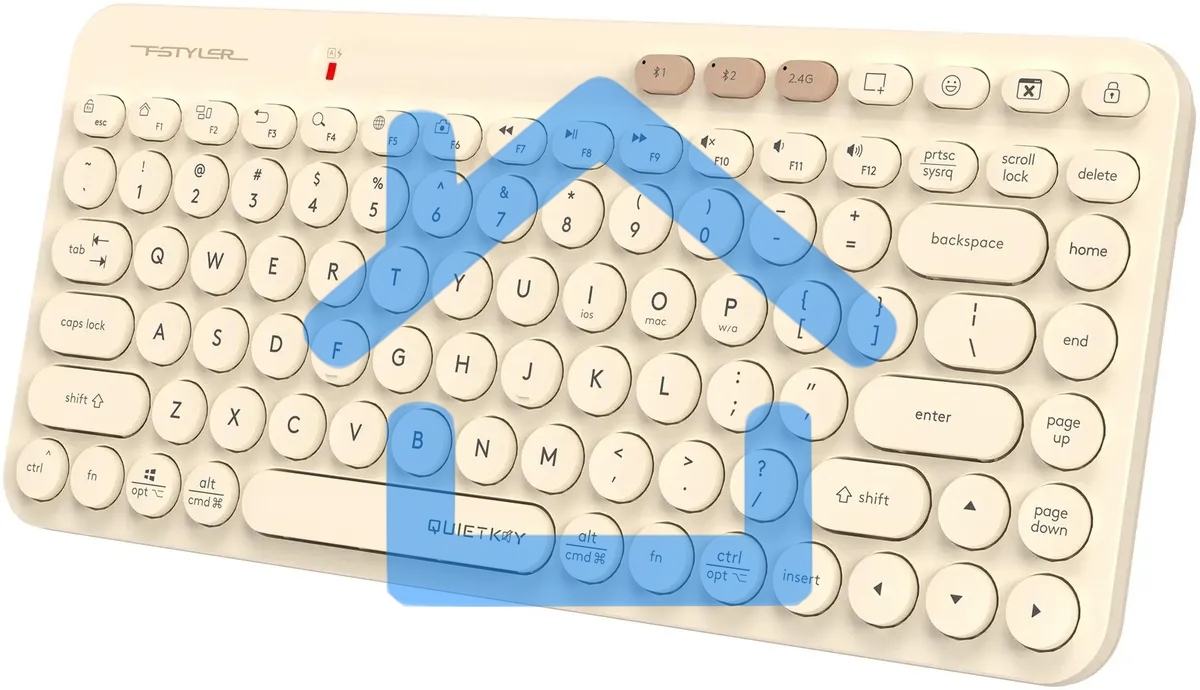 Клавиатура A4Tech Fstyler FBK36C AS беспроводная, USB, Bluetooth/Радиоканал, бежевый