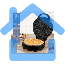 Вафельница Galaxy Line GL 2987, черный с серебристым, с несъемными пластинами, 1200 Вт