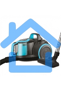 Пылесос BQ VC1810C черный/голубой, 380/1800 Вт, уборка сухая, пылесборник циклон, 2.5 л