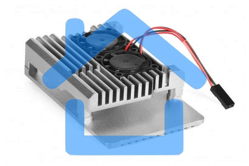Корпус Qumo Aluminum case with double black fans, Raspberry Pi 4, silver(RS009)
