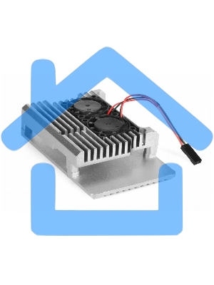 Корпус Qumo Aluminum case with double black fans, Raspberry Pi 4, silver(RS009)