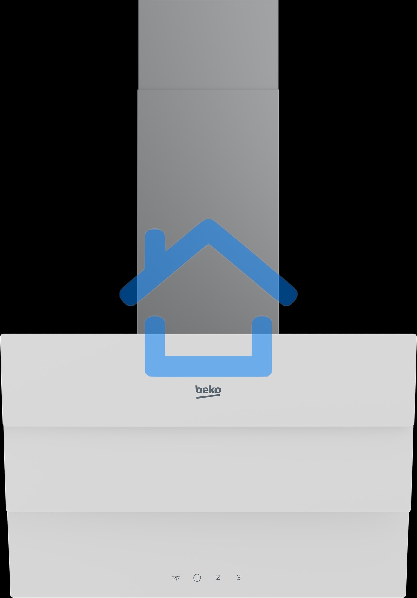 Вытяжка наклонная Beko BHCA69642WH серый, 60 см, 600 куб. м/ч, 69 дБ