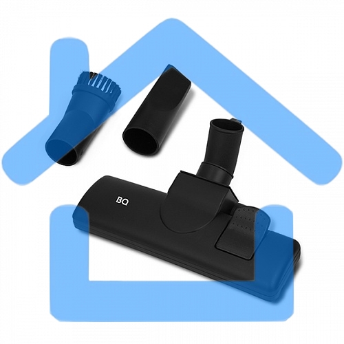 Пылесос BQ VC1810C черный/голубой, 380/1800 Вт, уборка сухая, пылесборник циклон, 2.5 л