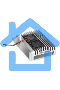 Корпус Qumo Aluminum case with double black fans, Raspberry Pi 4, silver(RS009)