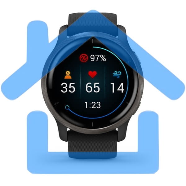 Смарт-часы Garmin Venu 2 AMOLED корп.черный рем.черный (010-02430-11)