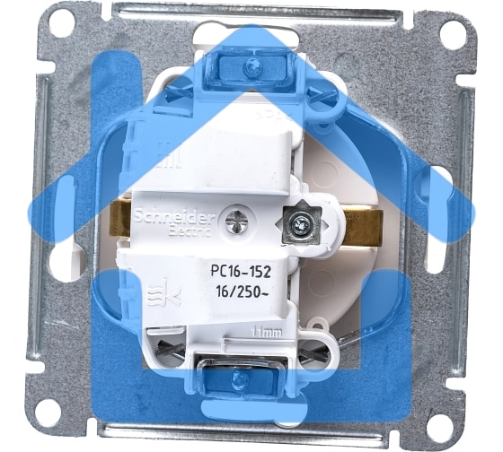 Механизм розетки 1-м СП W59 16А защ. шторки с заземл. бел. SchE RS16-152-1-86