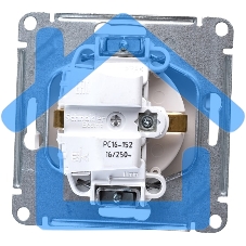 Механизм розетки 1-м СП W59 16А защ. шторки с заземл. белый SchE RS16-152-1-86