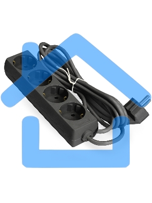 Удлинитель ExeGate ECE-4-3B (EX285813RUS), черный, 3 м, Евровилка с заземлением, 4 евророзетки с заземлением, 2200 Вт