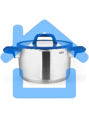 Кастрюля LARA LR02-793 Сапфир 4,9 л, 22x11см, нержавеющая сталь, с крышкой, индукция