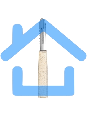 Овощечистка LARA LR07-35 с зазубренным, вертикальным лезвием, нерж. сталь, волокно рисового дерева