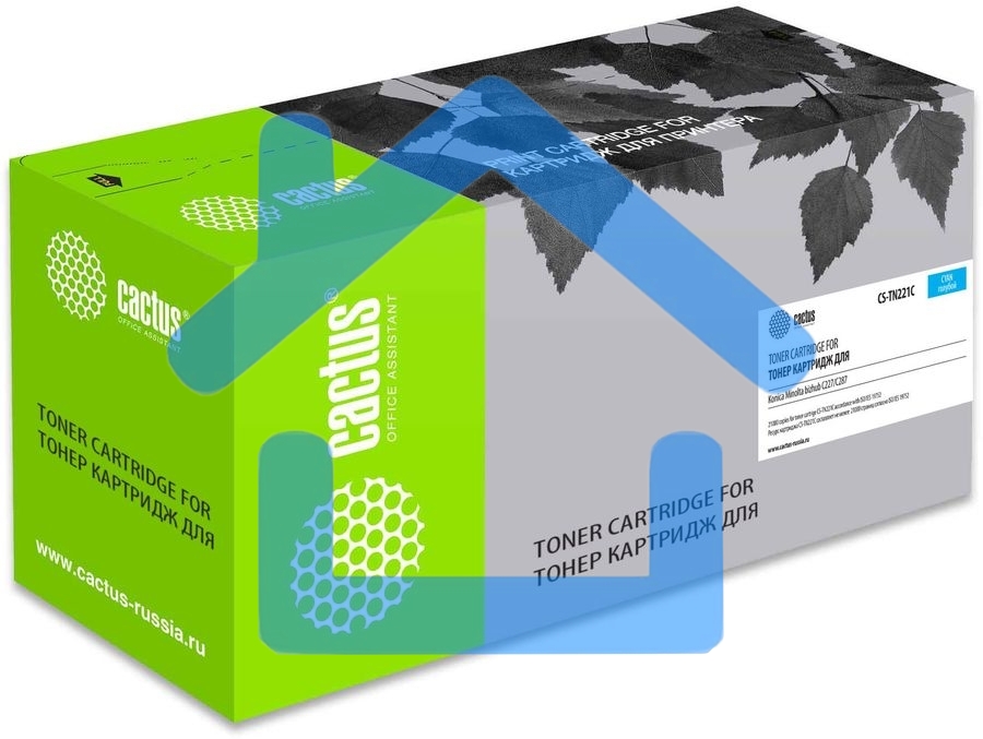 Картридж лазерный Cactus CS-TN221C голубой (21000стр.) для Konica Minolta bizhub C227/C287