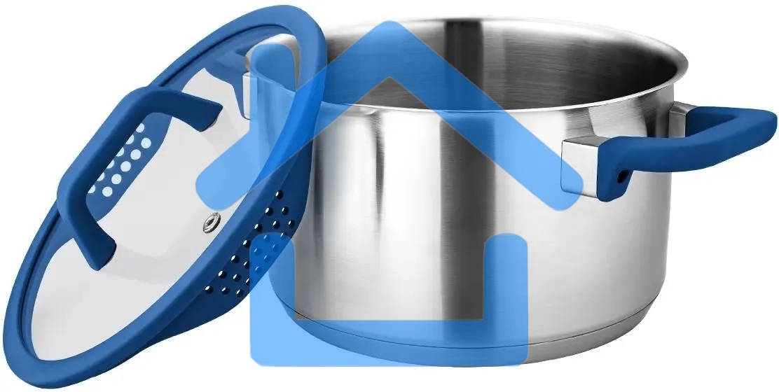 Кастрюля LARA LR02-793 Сапфир 4,9 л, 22x11см, нержавеющая сталь, с крышкой, индукция