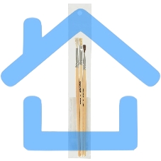 Набор кистей Silwerhof 980055 (набор 3шт) пони круглая №2 / коза круглая №3 / щетина плоская №4, деревянная ручка