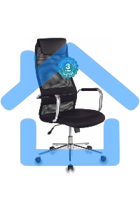 Кресло руководителя Бюрократ KB-9N/BLACK черный TW-01 TW-11 сетка крестовина хром