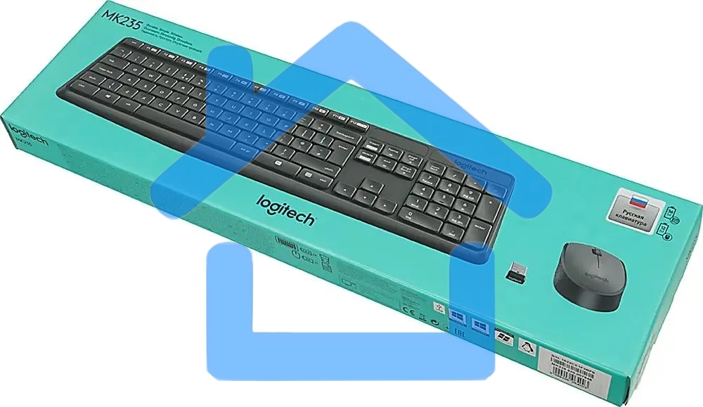 Клавиатура + мышь Logitech MK235 клав:черный мышь:черный USB беспроводная