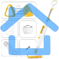 Швабра паровая Kitfort КТ-1048-1 белый/желтый