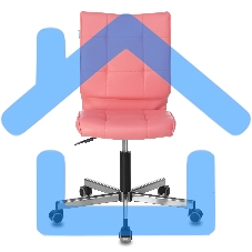 Кресло компьютерное Бюрократ CH-330M/PINK без подлокотников, розовый Lincoln 205, искусственная кожа, крестовина металл