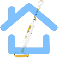 Швабра паровая Kitfort КТ-1048-1 белый/желтый