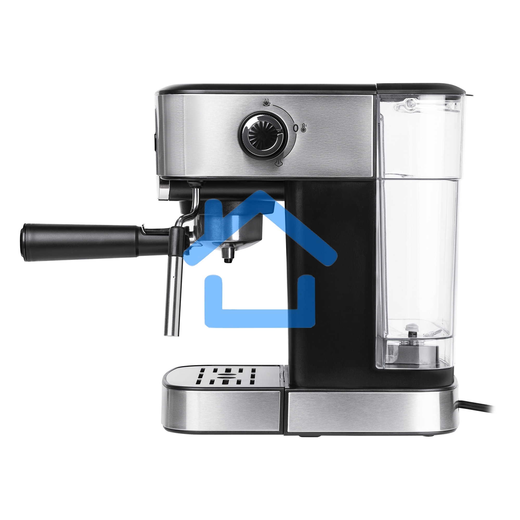 Кофеварка рожковая BBK BCM1500 черный/нержавеющая сталь, исп. кофе - молотый, 1.8 л, 1200 Вт, 20 бар
