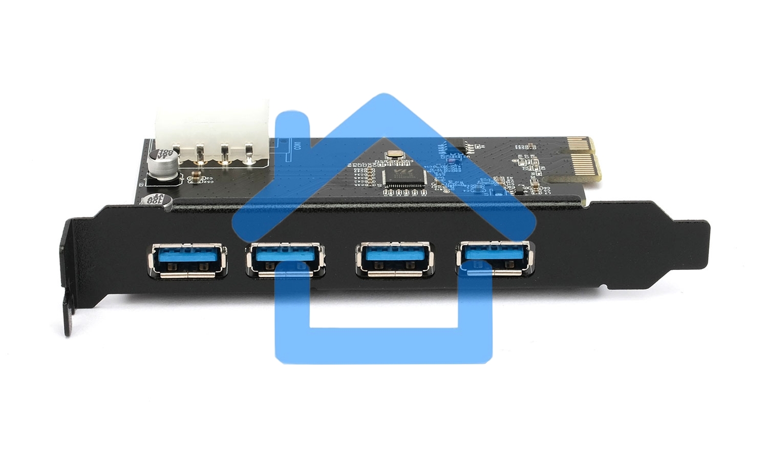 Контроллер USB 3.0 Gembird SPCR-04 в разъем PCI-e, 4xUSB-A
