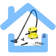 Строительный пылесос Karcher WD 2 Plus V-12/6/18/C Home 1000Вт (уборка: сухая) желтый Строительный пылесос Karcher WD 2 Plus V-12/6/18/C Home 1000Вт (уборка: сухая) желтый